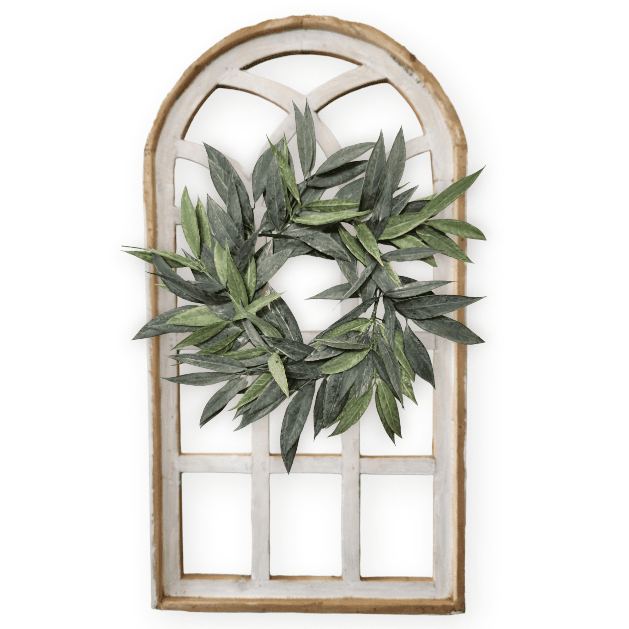 Farmhouse Wooden Wall Window Arch - The Paradise Fields Large Wood Window Frame 2 Sizes 44" and 48" - Paradise Fields + Wreaths wall windowsRanch Junkie